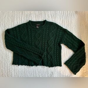 Forever 21 green cropped sweater